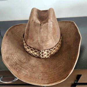 Vintage YA Cowboy Hat Size 7 1/4 - 7 3/8 | Suede Leather Western Festival